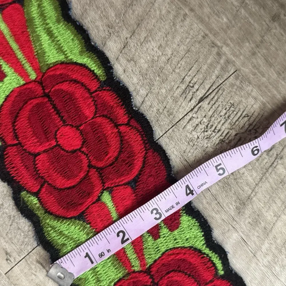 Mexican Embroidered Belt Artisan Handmade Colorful Floral Sash Adjustable Waist